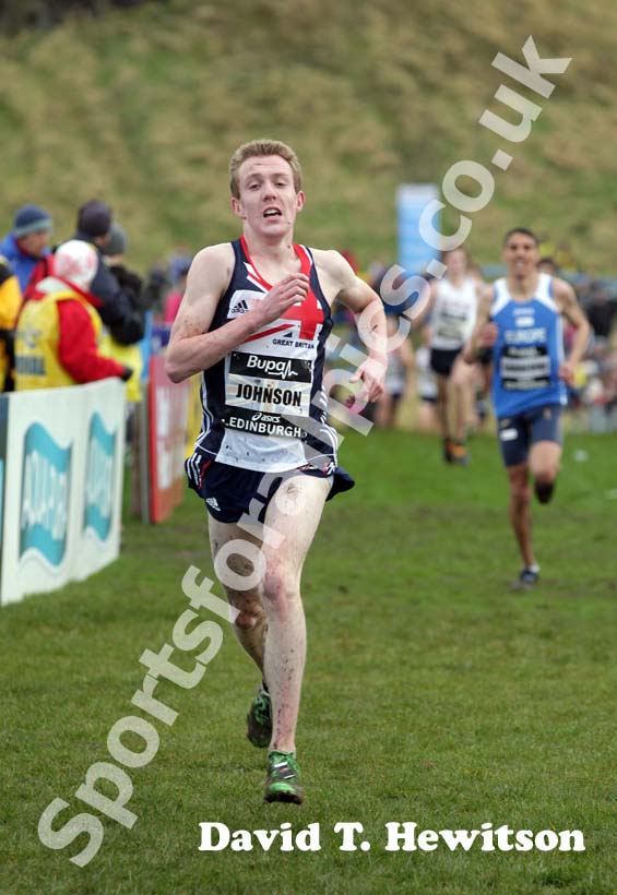 Calum Johnson (GB),  finishing thejunior mens 2013 BUPA Great Edinburgh Cross Country.